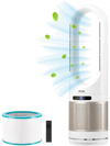 VEVOR Tower Fan Bladeless, 16.4ft/s Velocity Floor Fan that Blows Cold Air, 80° Oscillating 8-Speed Fans, 8H Timer, Standing Fans with H13 HEPA Filtration, Remote Control & Air Purification Mode