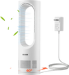 VEVOR Desk Fan Bladeless, 17 inch Office Table Fan Small Quite, 5 Speeds Adjustment, 0-9H Timer, 60-Degree Oscillation, Touch Control, Easy to Clean, Portable for Office, Living Room, Bedroom