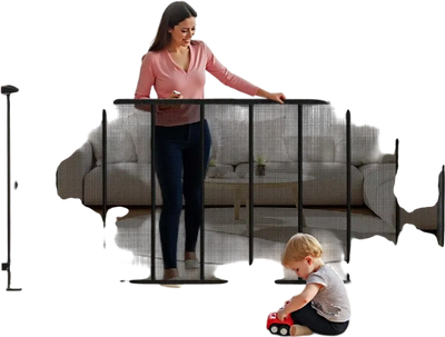 VEVOR Retractable Baby Gate, Extends to 202.7 inch Extra Wide, 39 inch Tall, with Reinforced Fiberglass Strips, Avoids Crawling Through, Mesh Dog Gate for Decks, Doorways, Garages, Indoor, Black