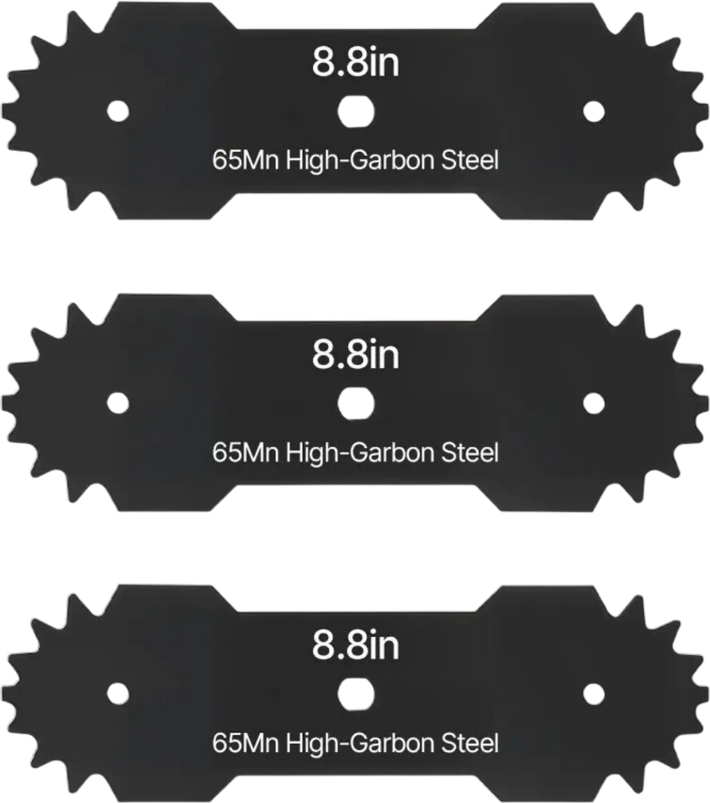 VEVOR Electric Edger Blades, 8.8-inch Length, 3-Pack Replacement Blades, 65Mn High-Carbon Steel with Electrophoretic Coating, Multi-Serrated Sharp Edge, Compatible with the VEVOR ASYTM01230 Edger