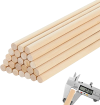 VEVOR 25Pcs Wooden Dowel Rods 1/2 x 12 Inch Natural Birch Wood Sticks Dowels, Unfinished Hardwood Sticks for Craft and DIY Projects, One-Piece Cutting & Smooth Surface & Easy to Color and Paint