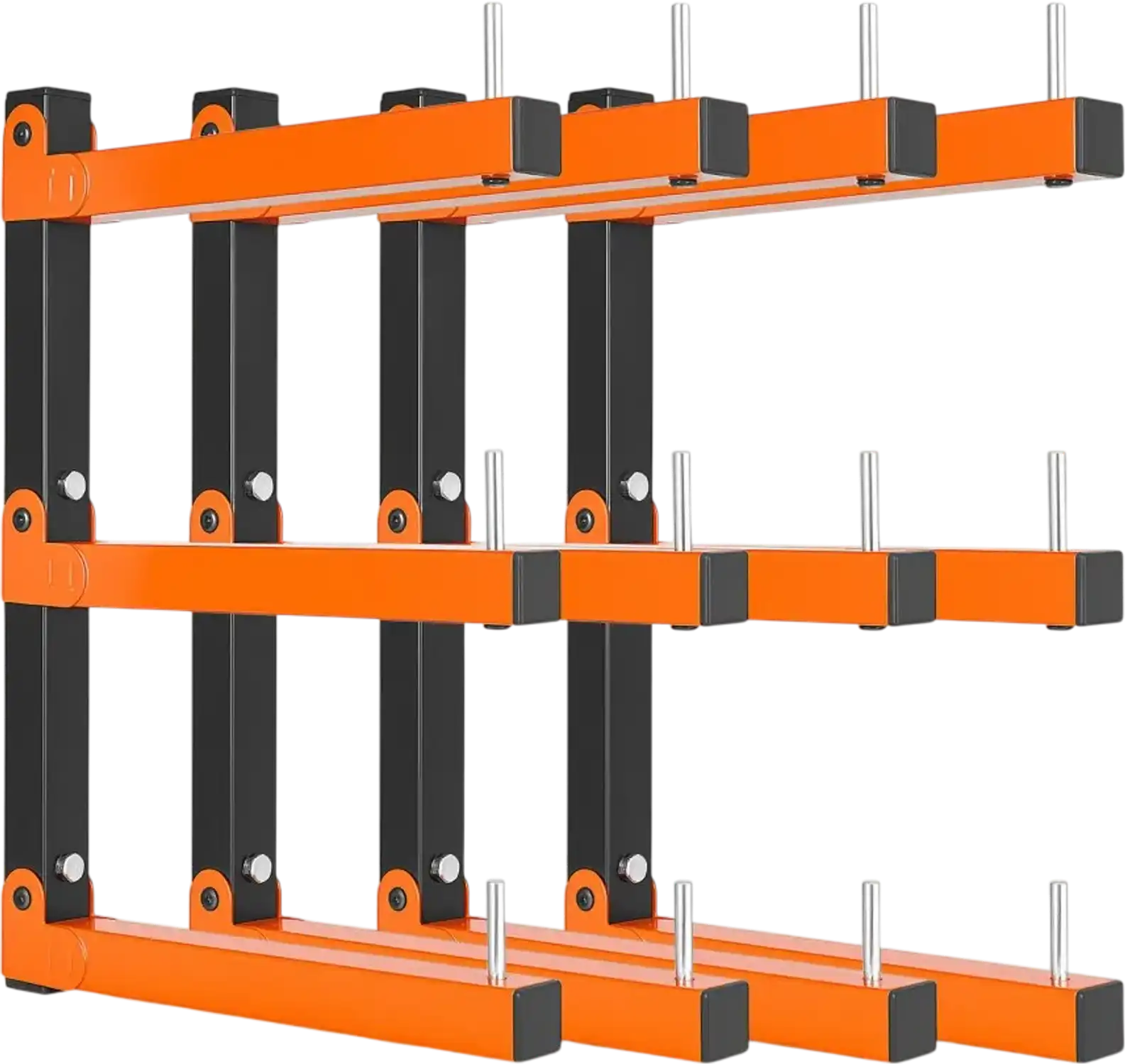 Vevor Lumber Rack 3-Tier 4-Pack Foldable Wall-Mounted Wood Storage New