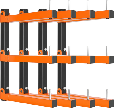 Vevor Lumber Rack 3-Tier 4-Pack Foldable Wall-Mounted Wood Storage New