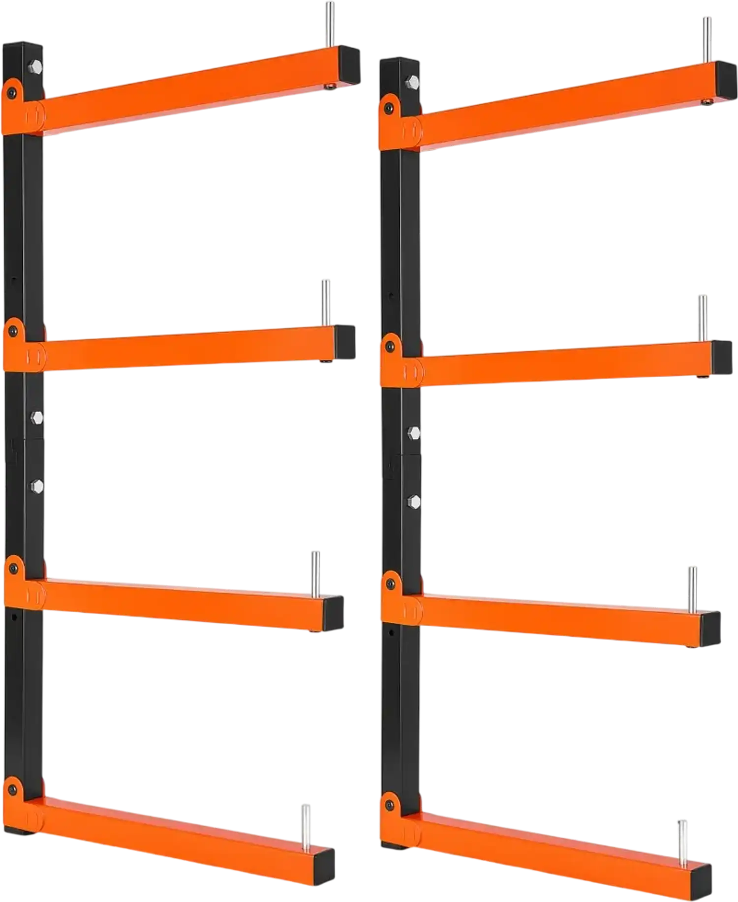 Vevor Lumber Rack 4-Tier 2-Pack Foldable Wall-Mounted Wood Storage New