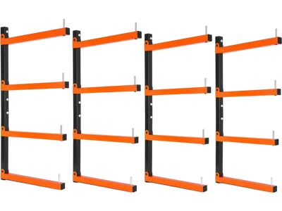 Vevor Lumber Rack 4-Tier 4-Pack Foldable Wall-Mounted Wood Storage New