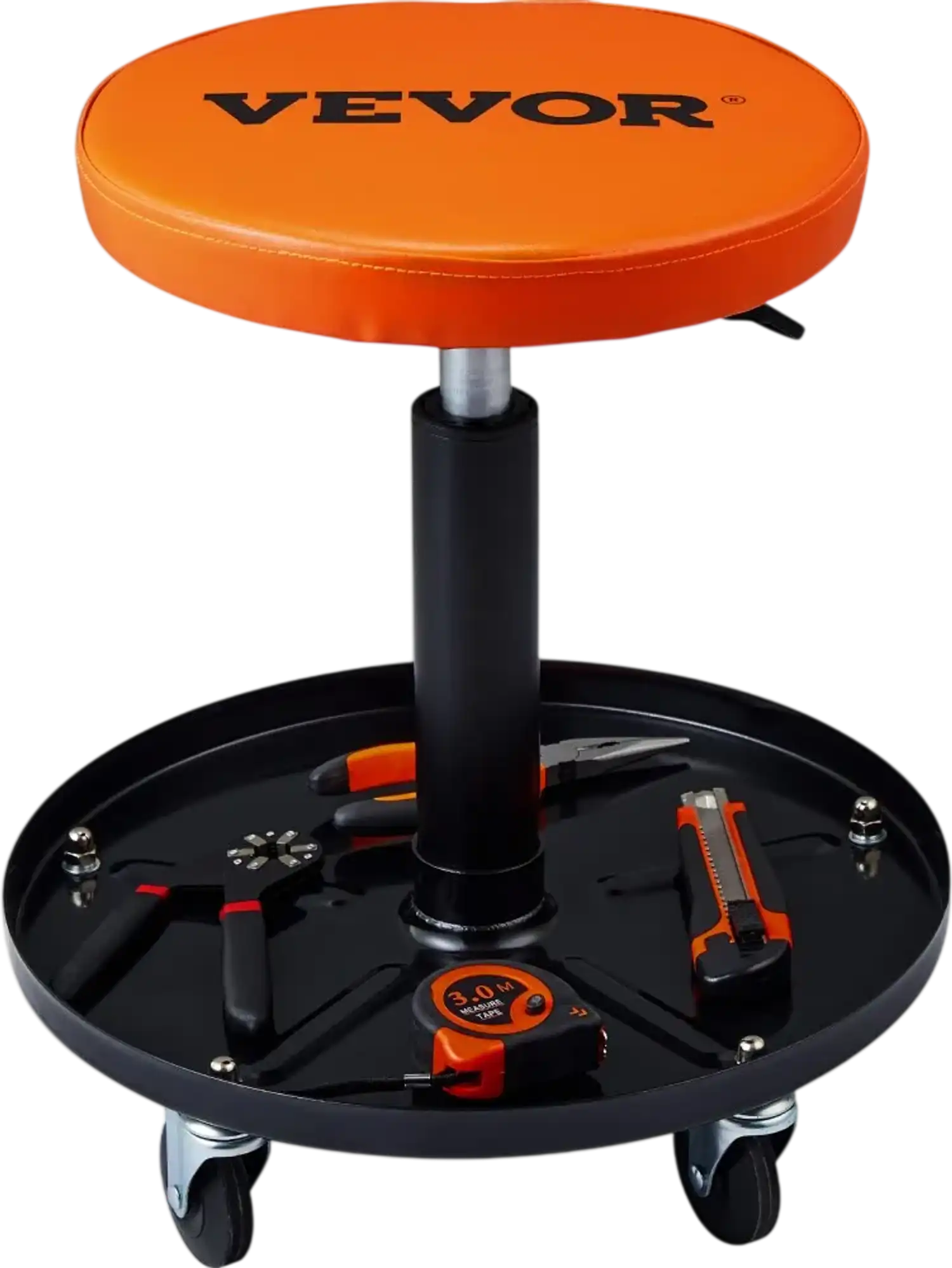 Vevor Mechanic Stool Adjustable Height Rolling Creeper Seat with Tool Tray New