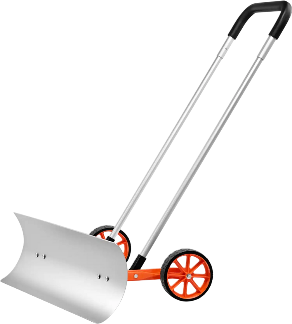 VEVOR Snow Shovel with Wheels, 30 inch Snow Shovel for Driveway, Metal Snow Shovel Pusher for Snow Removal, Heavy Duty Shovel Pusher with Wide Blade and U-shaped Aluminum Alloy Handle