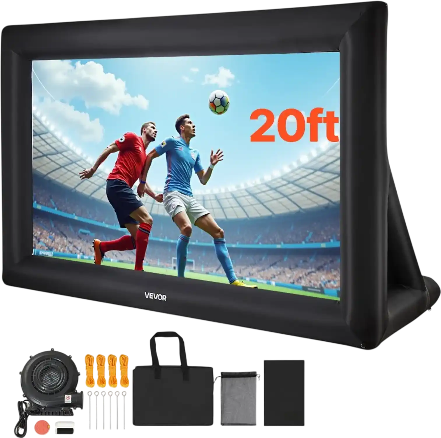 Vevor Inflatable Projector Screen 20' Outdoor Movie Screen with 250W Blower 16:9 New