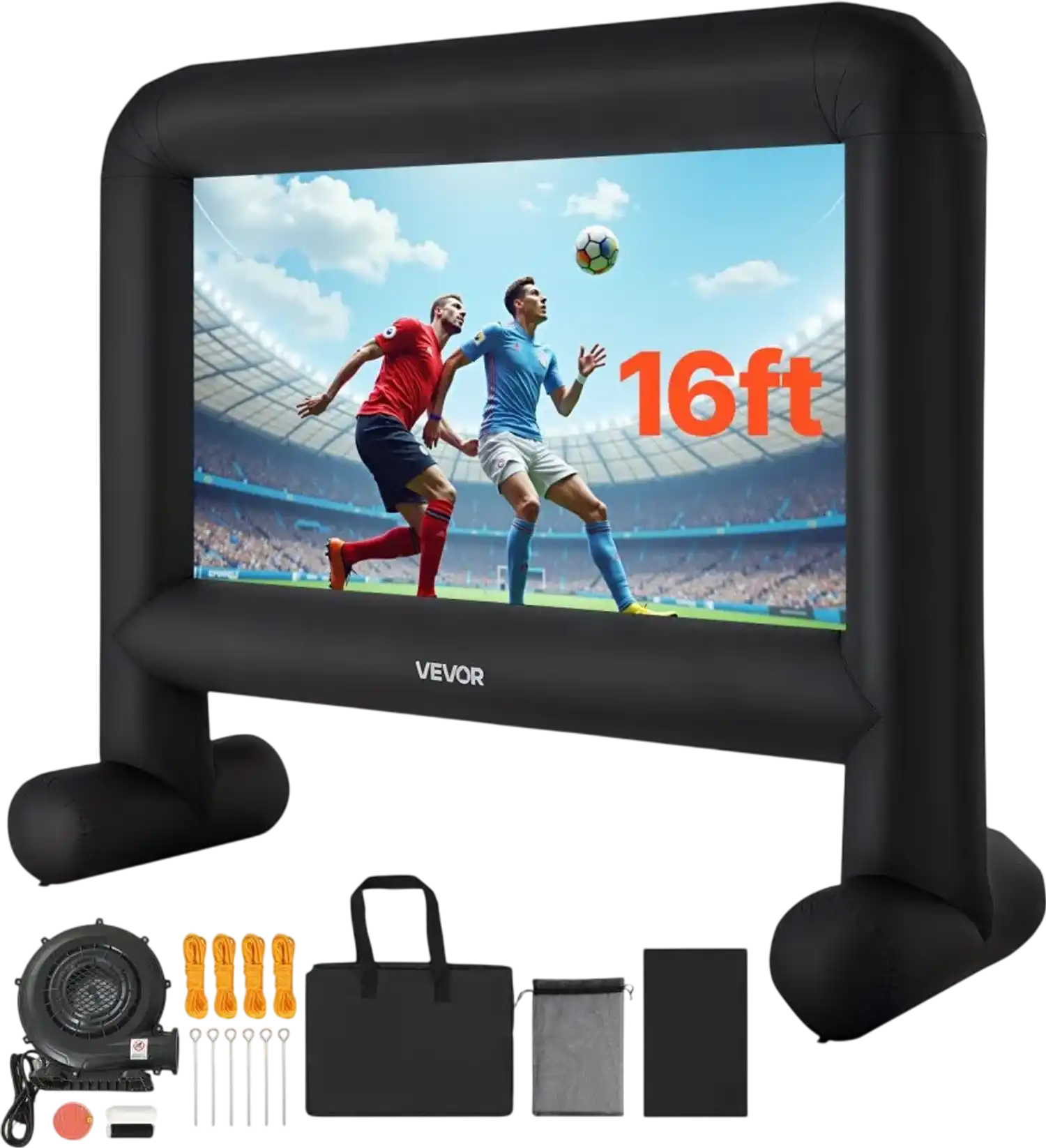 Vevor Inflatable Projector Screen 16' Outdoor Movie Screen 16:9 with Portable Bag New