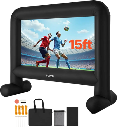 Vevor Inflatable Movie Screen 15' 16:9 Outdoor Backyard Projector Screen New