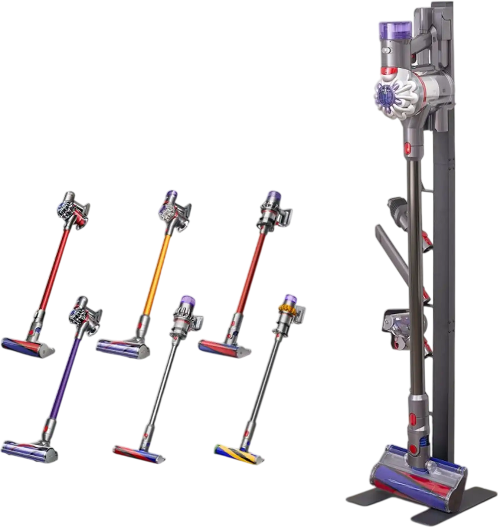 VEVOR Vacuum Stand, Compatible With Dyson V6 V7 V8 V10 V11 V15, Stable Vacuum Stand Holder with 6 Hooks for Dyson DC30 DC31 DC34 DC35 DC58 DC59 DC62 D74 Cordless Upright Vacuum Cleaners & Accessories