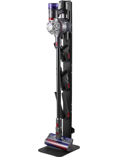 VEVOR Vacuum Stand, Compatible with Dyson G5 V15 V12 V11 V10 V8 V7 V6 Series Upright Vacuums Cleaners & Accessories, Stable Vacuum Stand Holder with 6 Hooks and Non-slip Footpads, Black