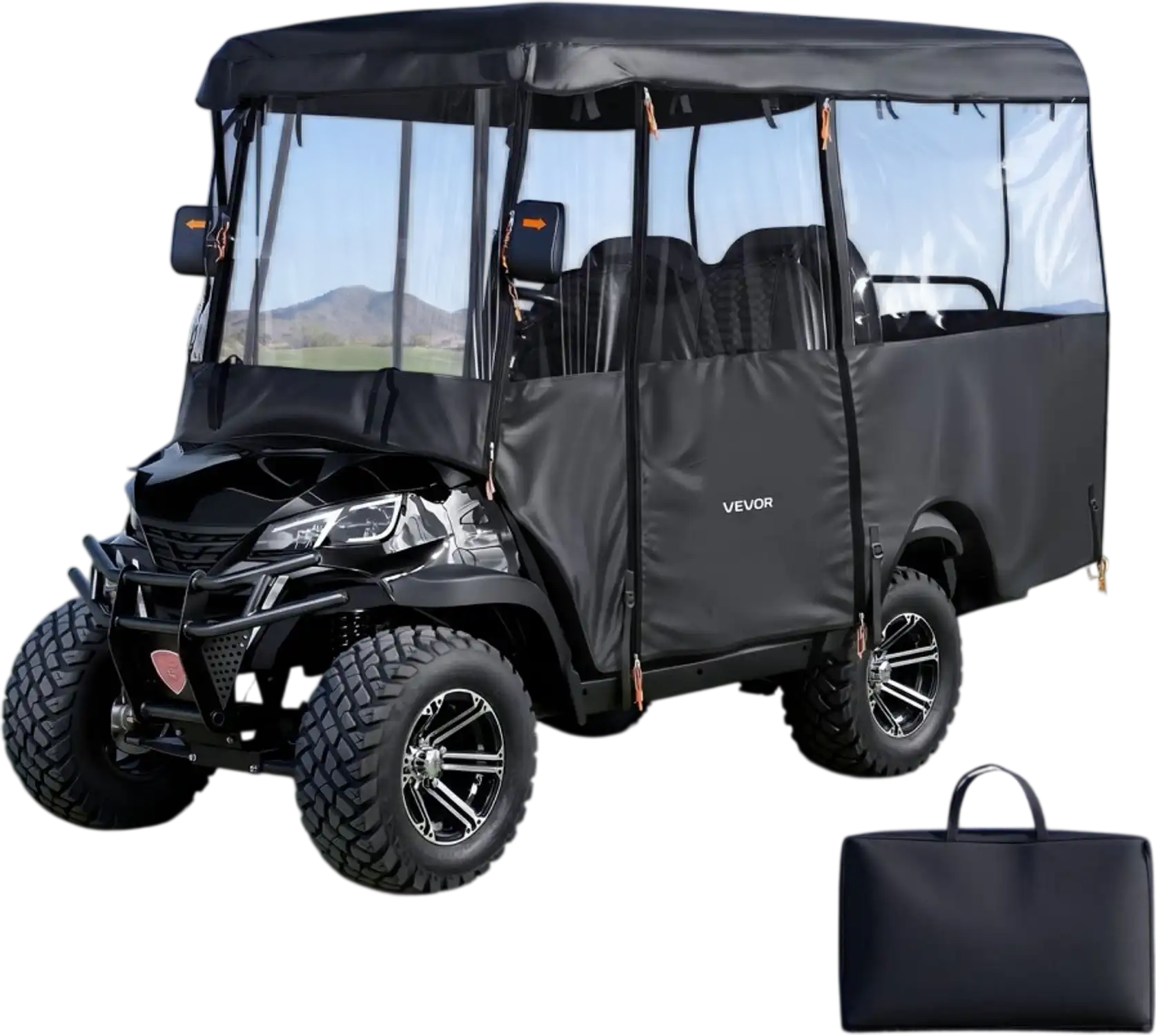 Vevor Golf Cart Cover Visible Full-Enclosure 2+2/4 Passenger Waterproof 600D Oxford Fabric New
