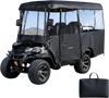 VEVOR Golf Cart Cover, Visible Full-Enclosure 2+2/4 Passenger Golf Cart, 600D Waterproof Oxford Fabric Club Car Cover Fits Most Carts Club Car, Yamaha, EZGO, Honda, PVC Coating & Windproof Hook Design