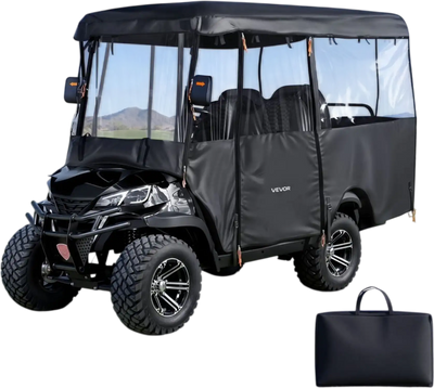 Vevor Golf Cart Cover Visible Full-Enclosure 2+2/4 Passenger Waterproof 600D Oxford Fabric New