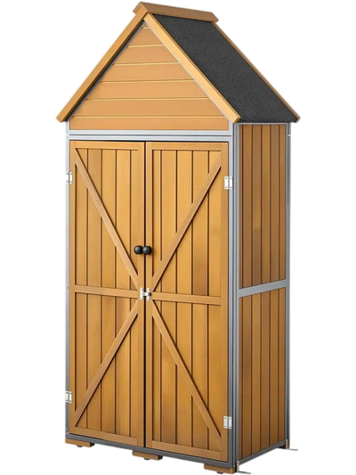 Vevor Outdoor Storage Shed Wood & Metal Garden Tool Shed 44.09