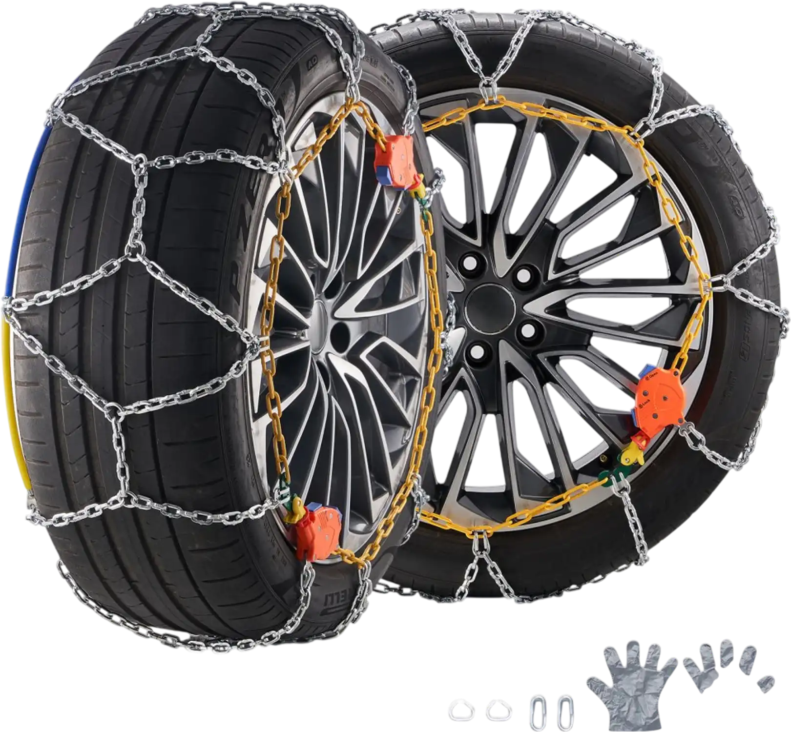 Vevor Tire Chains Auto Tightening Snow Diamond Mesh Anti-Slip Set of 2 New