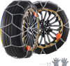 VEVOR Auto Tightening Snow Chains, Diamond Mesh Traction Wheel Chains for Anti-slip, Alloy Steel Tire Chains for Tires 265/75-15, 265/75-16, LT265/75-16, 255/75-17, LT255/75-17, 275/45-22, 265/70-16