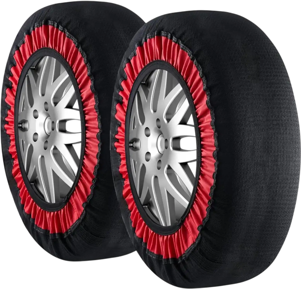 VEVOR Thickened Snow Socks for Tires, Polyester Fiber Tire Socks with Elastic Straps, Snow Traction Tire Cover for Car, SUV, Pickup and Truck (Pack of 2)-Extra Large
