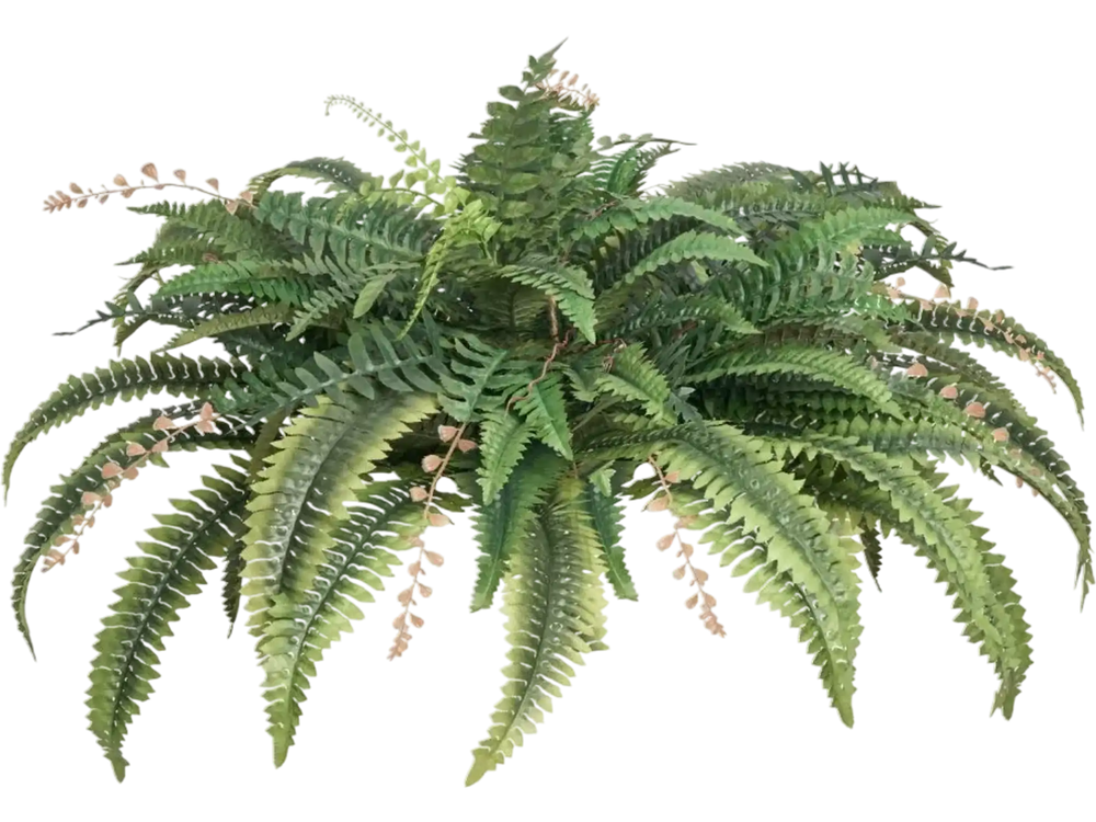 VEVOR Artificial Ferns, Natural Spread Diameter 37-41 Inch, Large Hanging Fake Boston Ferns, Sunlight Resistant Fake Plant Wall Decor with 80 Branches and Flowerpot, Faux Fern for Home Office Outdoor