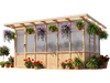 VEVOR Wooden Greenhouse 6'x12' Walk-In Green House Kit Pergola Sloped Roof, for Outdoor Garden Backyard, Heavy Duty Fir Wood with Polycarbonate Panels, Foldable Shelves, Tool Rails & Lockable Door