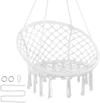 VEVOR Hanging Hammock Swing Chair, 330 Lbs Capacity, Macramé Hanging Chair with Mounting Hardware, Cotton Rope Swing Chair for Bedroom, Balcony, Patio, Garden, White