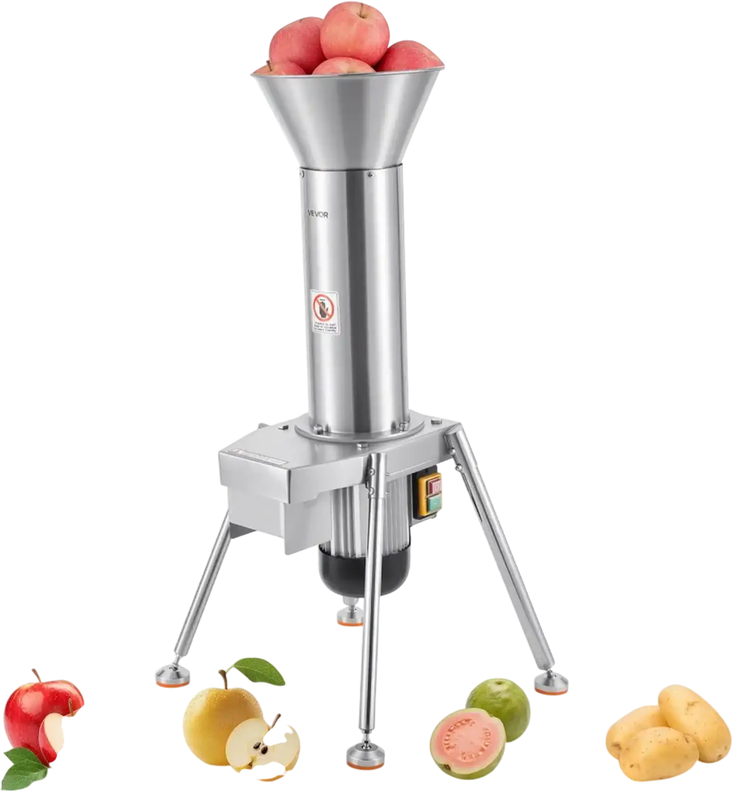 Vevor Fruit Crusher Electric Apple Crusher 1100W Stainless Steel Freestanding New