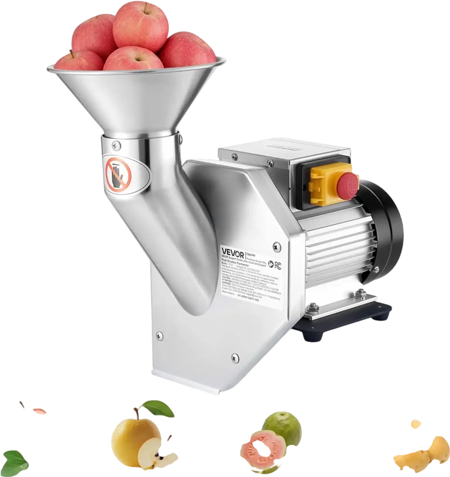 Vevor Fruit Crusher Electric Apple Crusher 550W Stainless Steel Desktop Cider Press New