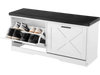 VEVOR Entryway Shoe Storage Bench 39.4" Wide 2-Tier Shoe Bench Black White, with 2 Flip Drawers, 440 lbs Load Capacity Storage Rack with Padded Seat Cushion, for Hallway, Living Room, and Bedroom