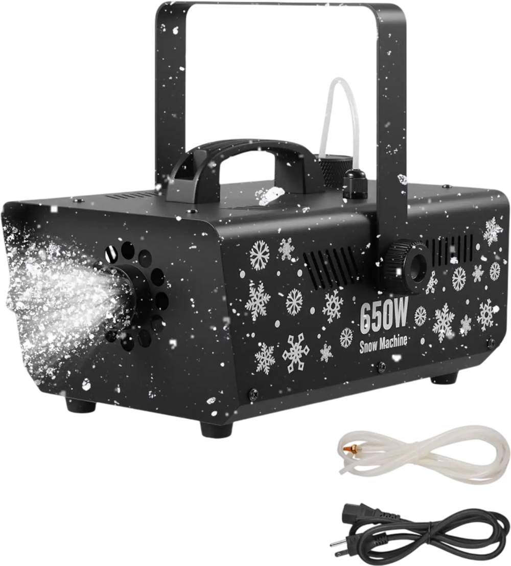 VEVOR Snow Machine, 650W Handheld/Hanging Fake Snow Maker, Snowmaking Machine with Portable Handle, Outdoor & Indoor Artificial Snowflake Maker for DJ Stage Parties Christmas Decor