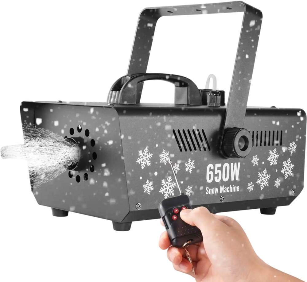 VEVOR Snow Machine, 650W Wireless Remote Control Snow Maker Machine with 1L Tank High Output Portable Premium Artificial Snowflake Machines for Christmas Holidays Parties Wedding Stage Effect