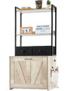 VEVOR Cat Litter Box Enclosure, Hidden Litter Box Furniture with 2 Storage Shelves & 2 Baskets, Wooden Cat Washroom Indoor, Cat House Cabinet Fit Most of Litter Box, 23.6"L x 19.7"W x 50"H, Natural