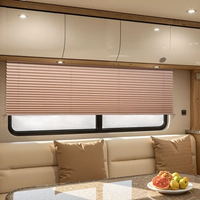 VEVOR RV Blinds, 62 in x 32 in, RV Pleated Shades, Polyester Fabric, Easy to Clean and Install, Privacy Protection and Sunlight Blocking, for Camper, Travel Trailer, Motorhome Window, Cappuccino