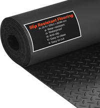 VEVOR Garage Floor Roll, 4 x 20 ft Garage Flooring Mat, 3 mm Thickened Rubber Diamond Plate Floor Protector Mat, Non-Slip, Wear-resist, Waterproof, Easy to Clean for Warehouse, Gyms,Trailer, Black