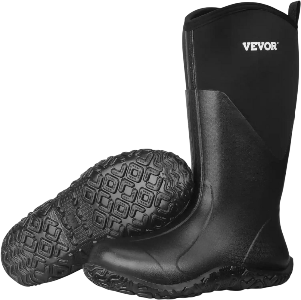 VEVOR Men's Rubber Boots, Protective Footwear, Waterproof Anti Slip Hunting Boots, Gardening Insulated Mud Boots, Protective Footwear, Lightweight & Durable, for Manufacturing, Farming, Size 11 US