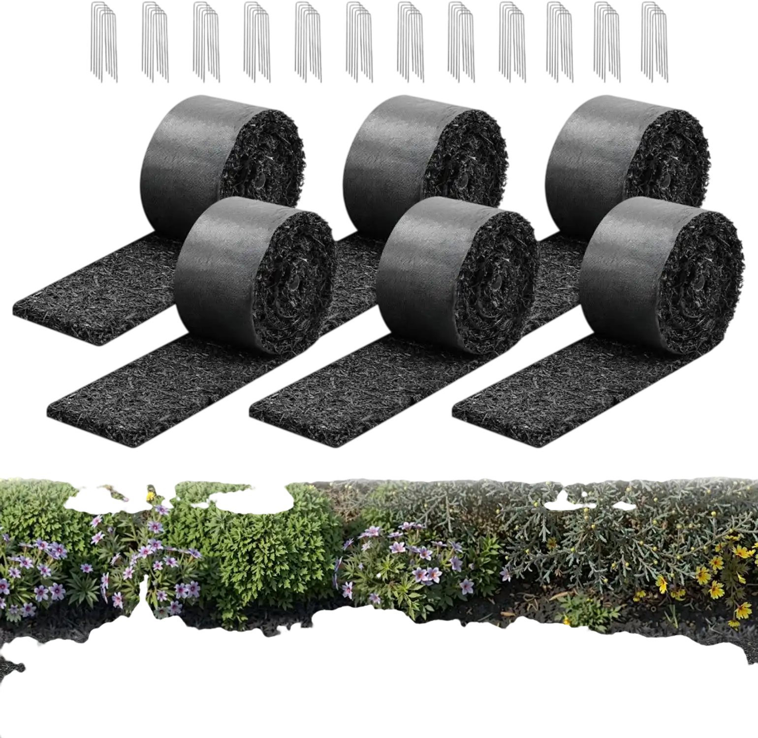 Vevor Rubber Mulch Mat Roll Landscaping Edging 6 Rolls 120