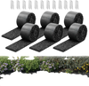 VEVOR Rubber Mulch Mat Roll, 6 Rolls 120 x 4.5 in, Recycled Rubber Permanent Mulch Edging Border, Natural-Looking Flower Barrier with Stakes, 0.5 in Thick Cuttable Garden Edgings for Landscaping