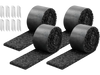 VEVOR Rubber Mulch Mat Roll, 4 Rolls 120 x 4.5 in, Recycled Rubber Permanent Mulch Edging Border, Natural-Looking Flower Barrier with Stakes, 0.5 in Thick Cuttable Garden Edgings for Landscaping