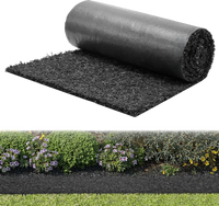VEVOR Rubber Mulch Mat Roll, 96 x 24 in Recycled Rubber Mulch Mat, 0.5 Thick Cuttable, Reduced Weed Growth, Natural-Looking Weed Barrier Mat, Permanent Walkway Pathway for Landscaping