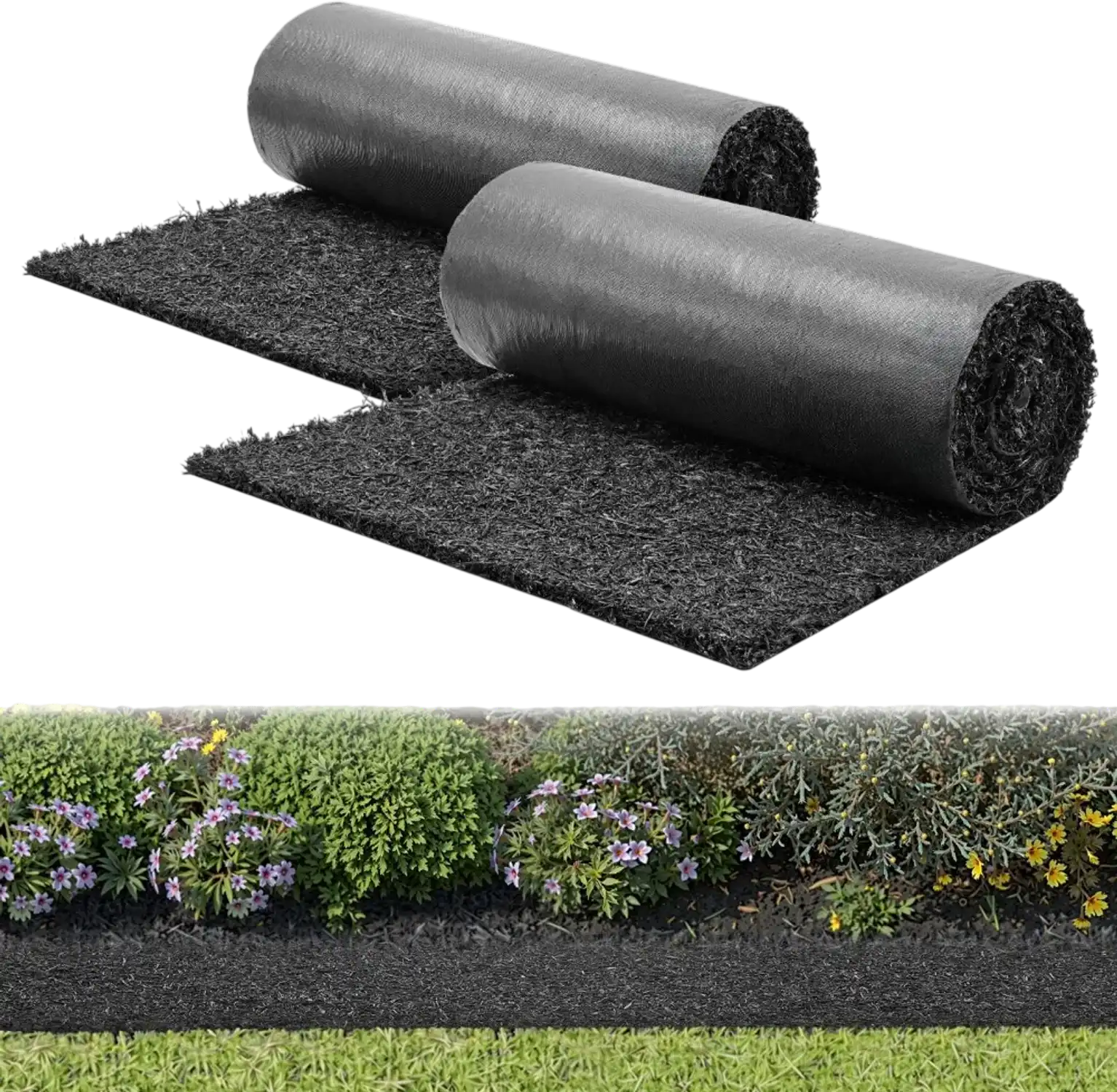 Vevor Rubber Mulch Mat Roll 2-Pack 96 x 24