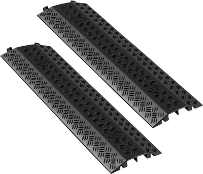 VEVOR Drop Over Cable Cover, 17,500 lbs/Axle Load Capacity, Heavy Duty Cable Hose Protector Ramp, Floor Cord Protector Cover, for Indoor High Walking Traffic Areas, Home, Office, Warehouse, 2 Pack