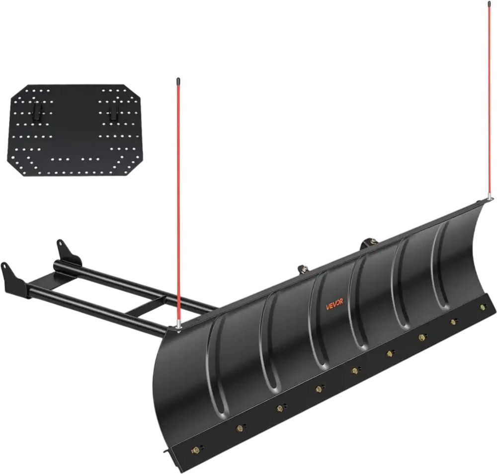 VEVOR Snow Plow Kit 60 in Universal Plow Attachment 3 Mount Options Black, for Most ATVs and UTVs, Height & Left-Right Adjustable, Quick to Detach, Steel ATV Scrape Blade, Efficient Snows Clearing