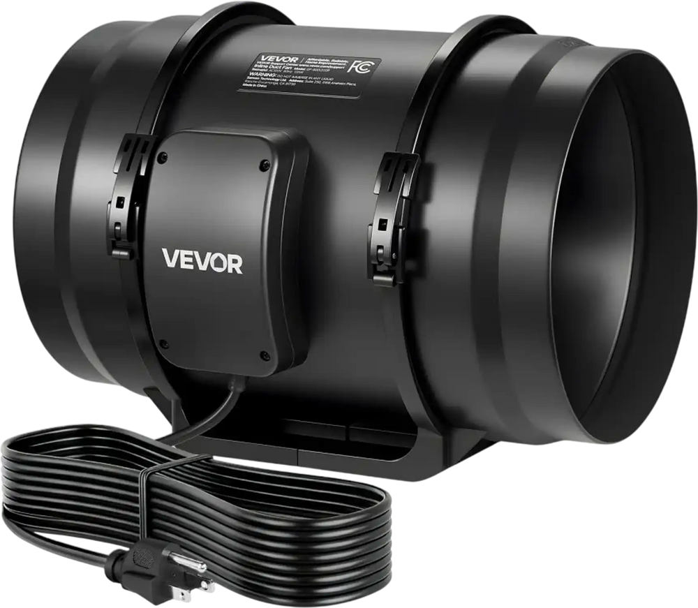 VEVOR 8" Inline Duct Fan, 720 CFM Ventilation Exhaust Fan Quiet AC Motor for Heating Cooling Booster, Grow Tents, Hydroponics