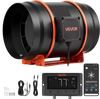 VEVOR Inline Duct Fan, 807 CFM 8 inch EC Motor Exhaust Ventilation Fan with 10-Speed, PWM Controller, App Control, Temperature Humidity Sensor, Cooling for Grow Tent, Indoor Gardening, Hydroponics