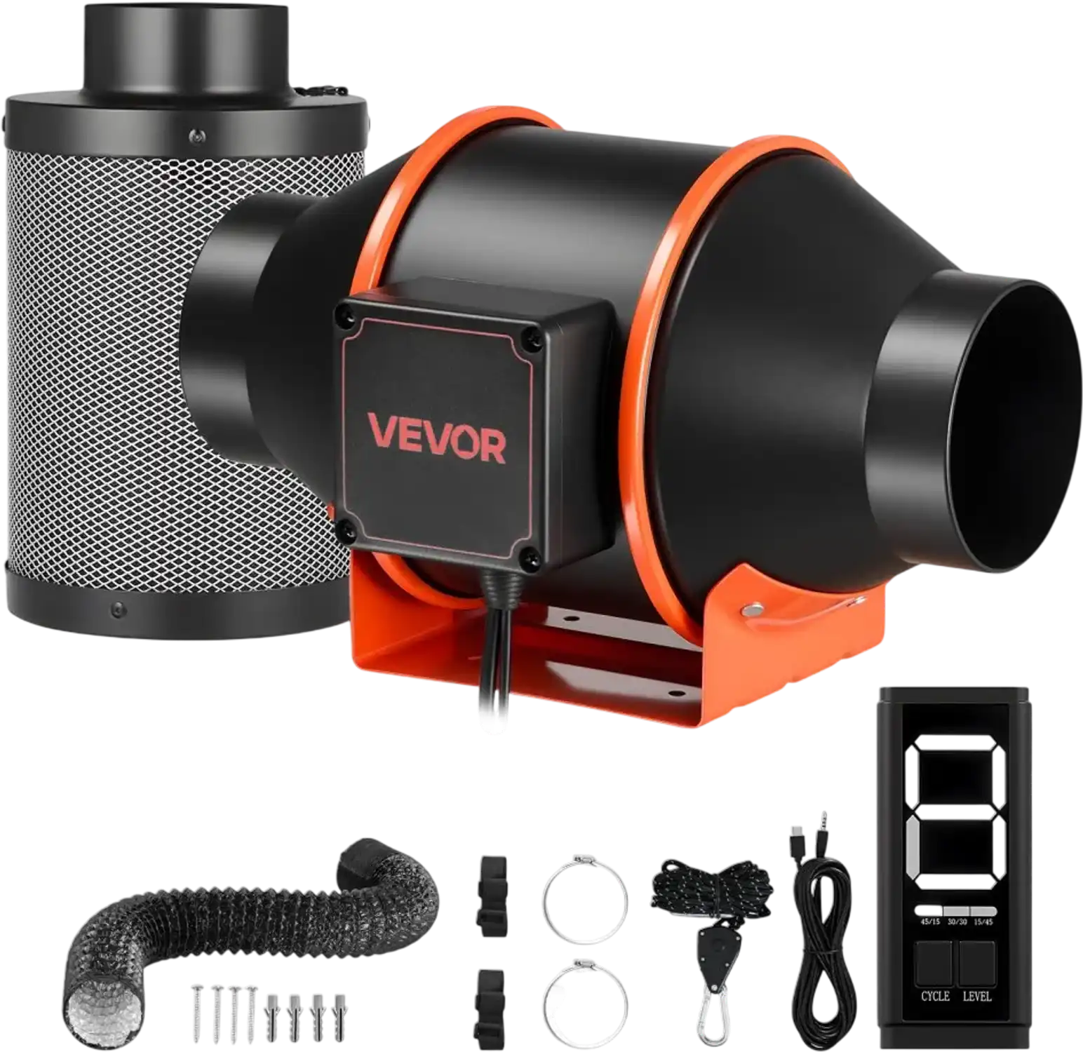 Vevor Inline Duct Fan Kit with Carbon Filter 205 CFM 4