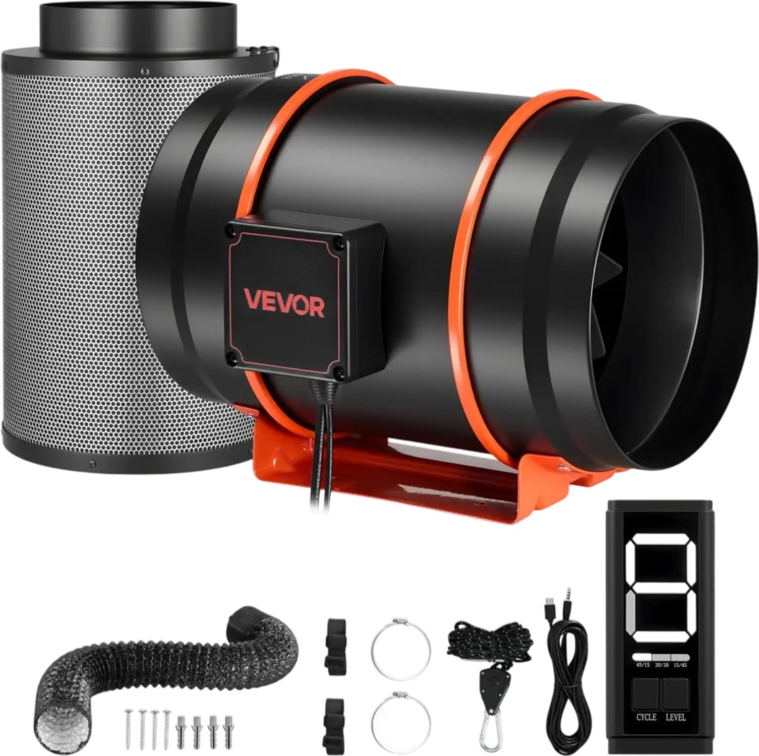 Vevor Inline Duct Fan Kit with Carbon Filter 8