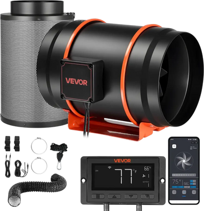 Vevor Inline Duct Fan Kit Carbon Filter 807 CFM 8