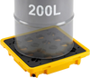 VEVOR Spill Containment Pallet, 1 Drum Low Profile Spill Containment Modular Platform, 11.4 Gallon Sump, 1543 lbs Load Capacity, Heavy-Duty Polyethylene Tray with Drain, 26.4" x 26.6" x 5.9", Yellow