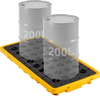 VEVOR Spill Containment Pallet, 2 Drum Low Profile Spill Containment Modular Platform, 21 Gallon Sump, 4409 lbs Load Capacity, Heavy-Duty Polyethylene Tray with Drain, 51.8" x 26.8" x 5.9", Yellow