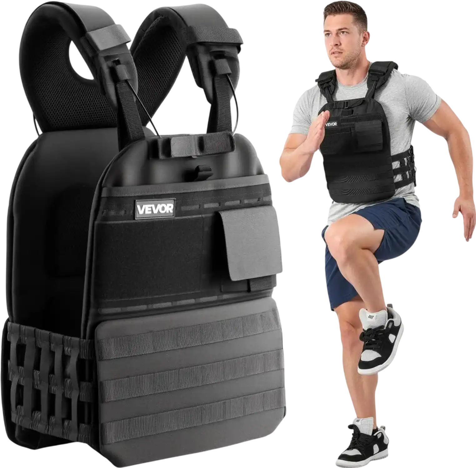 Vevor Weighted Vest Adjustable Body Weight Vest with Shoulder Pad New